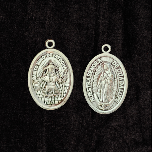 Holy Child of Atocha & Our Lady of Guadalupe Medal | El Santo Nino de Atocha |  Spiritual Talisman Charm Pendant