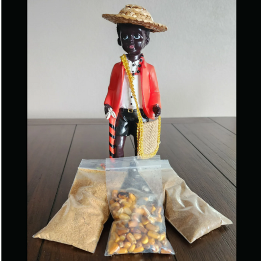 Elegua Offering Kit | Smoked Fish, Jutia, Toasted Corn | Pescado Ahumado, Jutia, Maiz Tostado