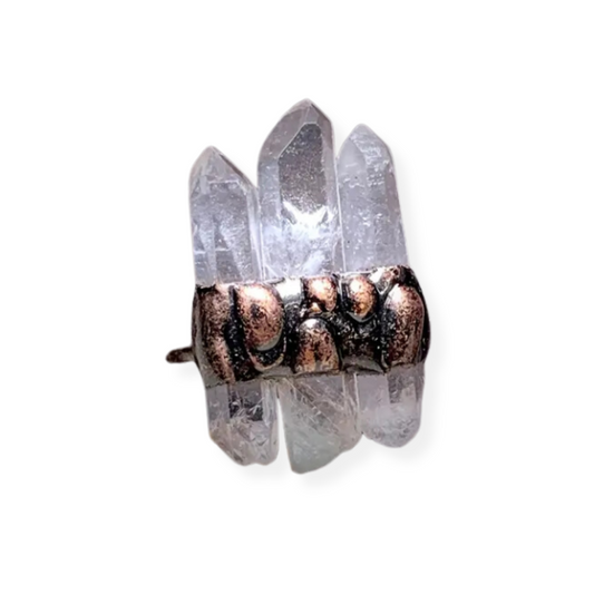 Mystic Quartz Embrace 3 Column Ring