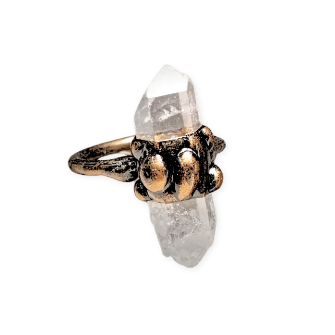 Celestial Quartz Column Ring