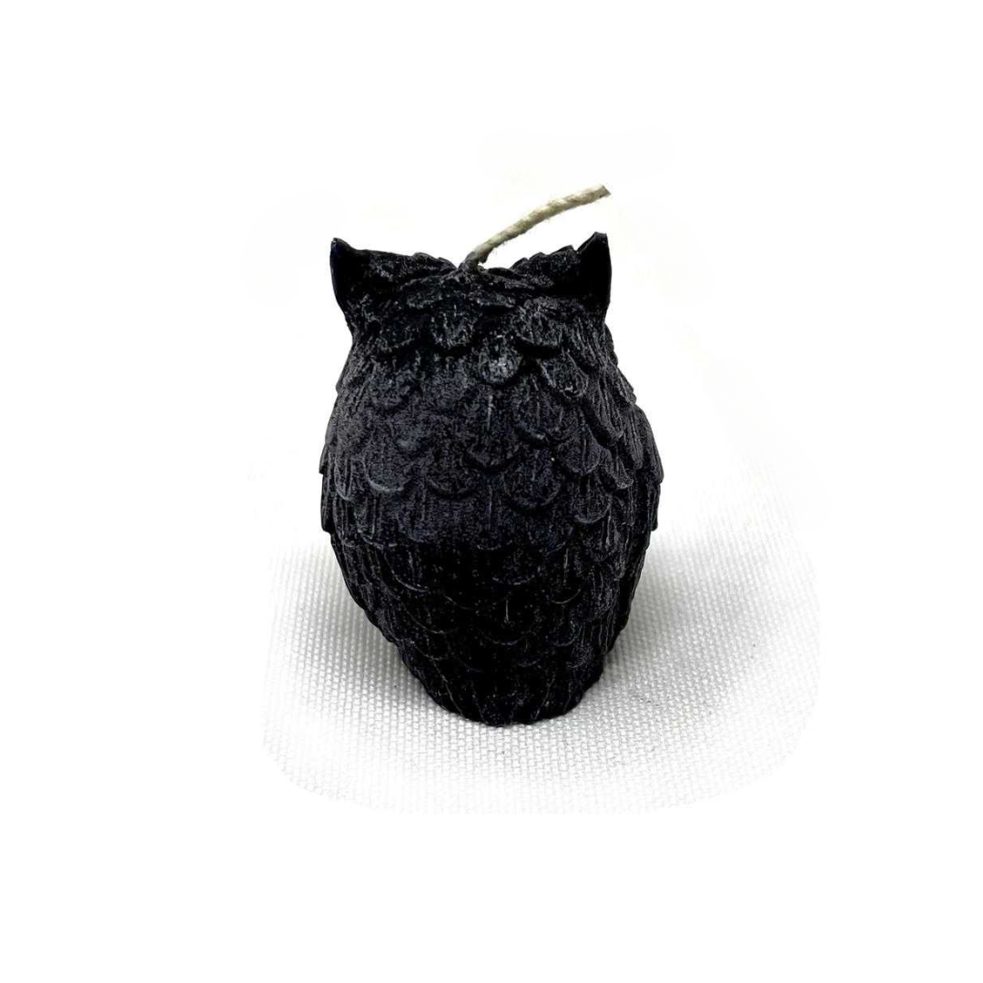 Owl Figure Candle - Black