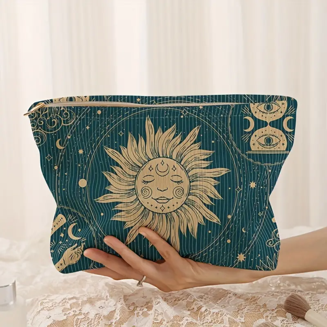 Sun Print Corduroy Makeup Bag