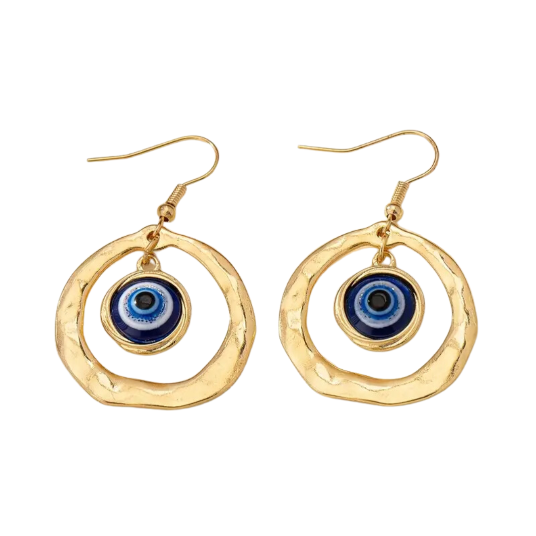 Golden Eye of Protection Earrings