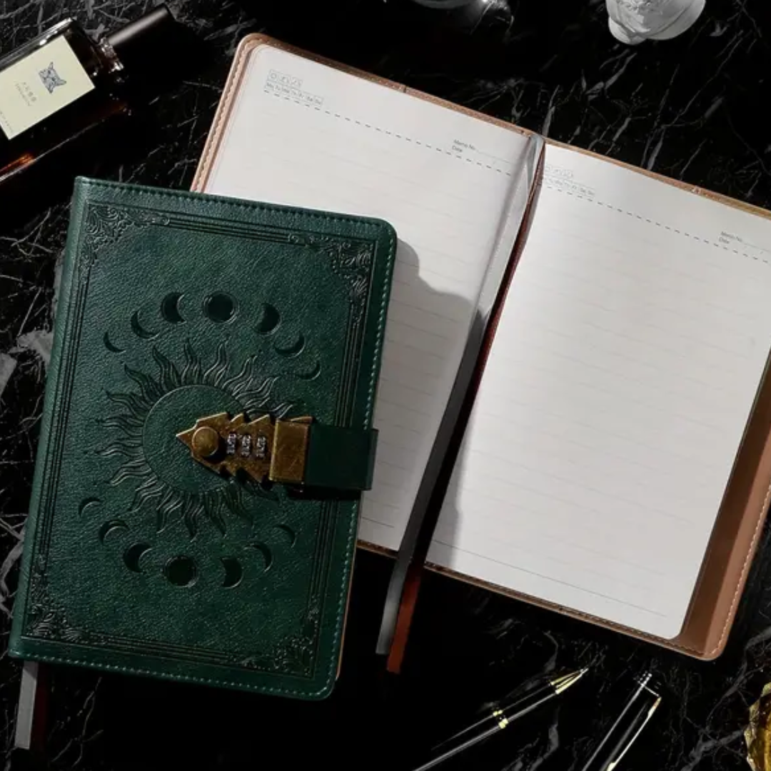 Celestial Secrets Locking Journal - Green