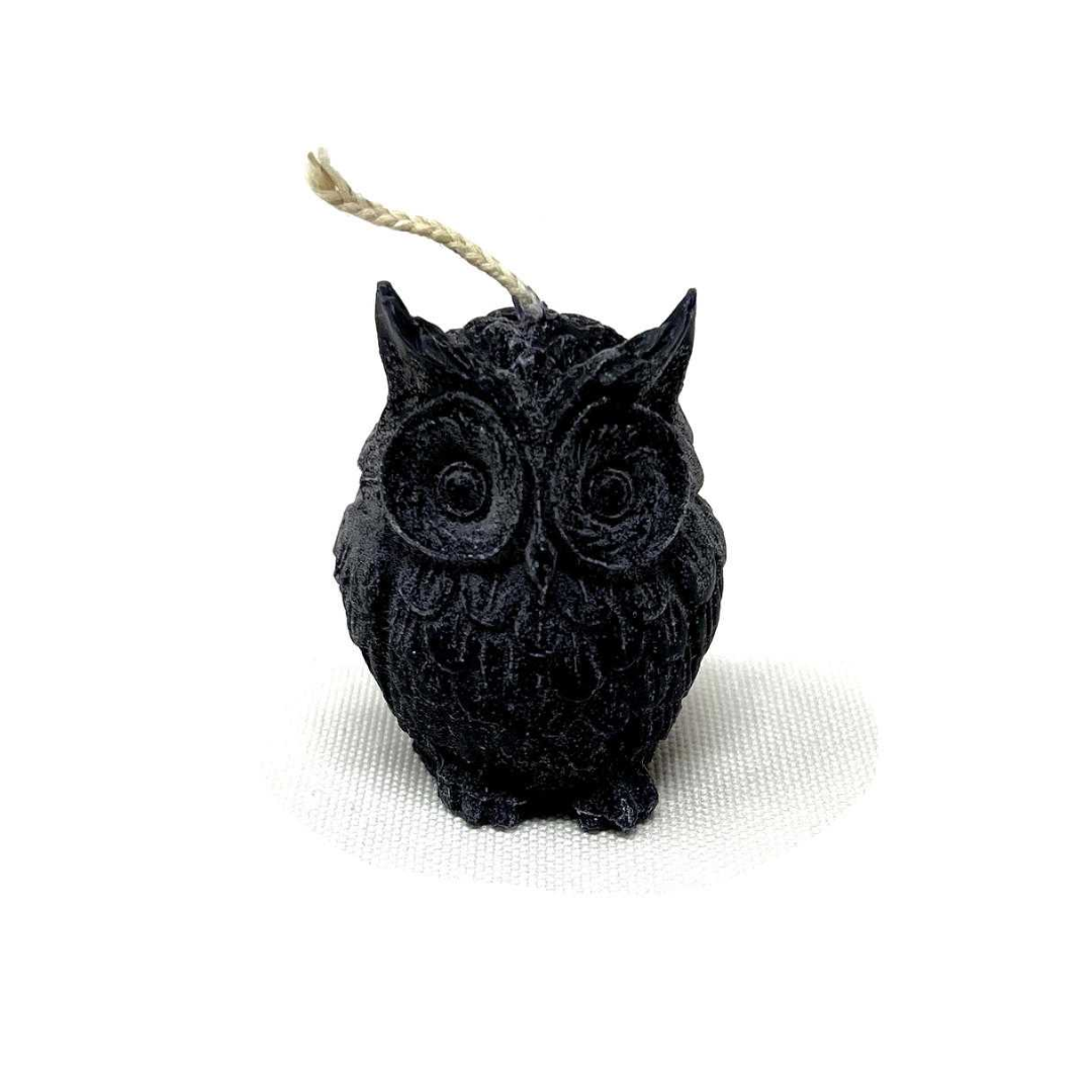 Owl Figure Candle - Black