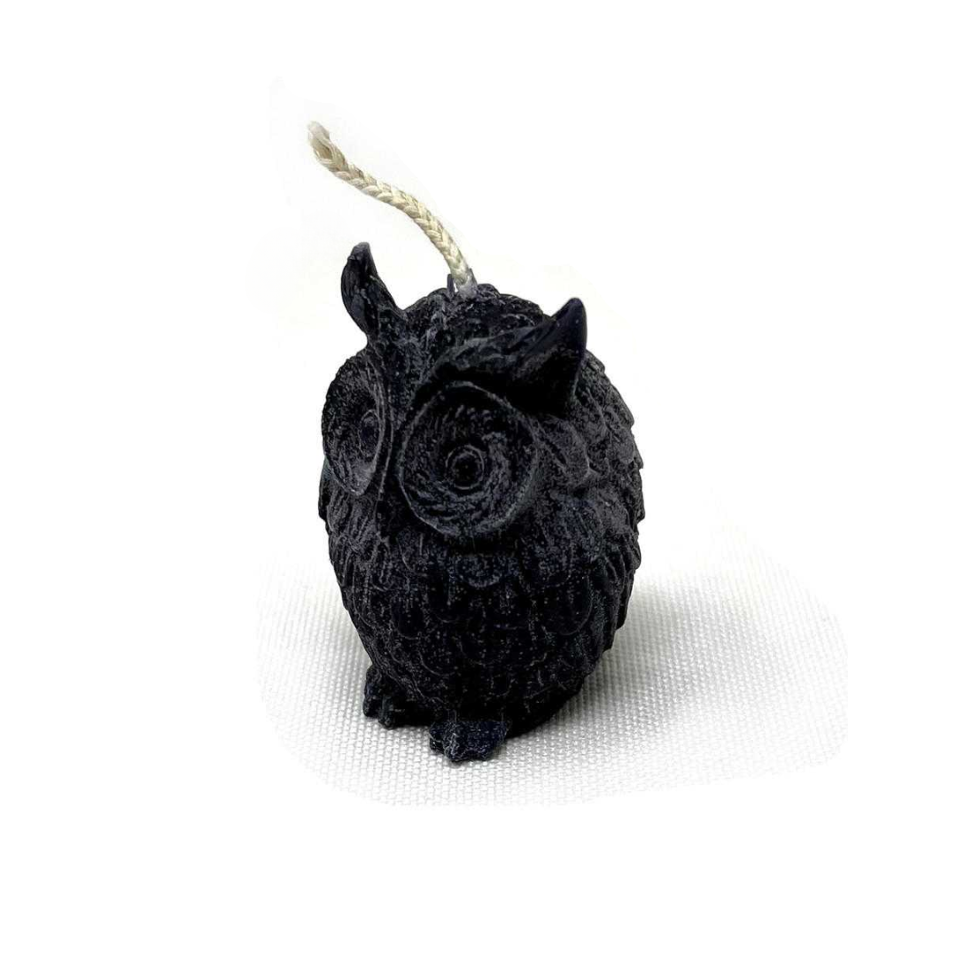 Owl Figure Candle - Black