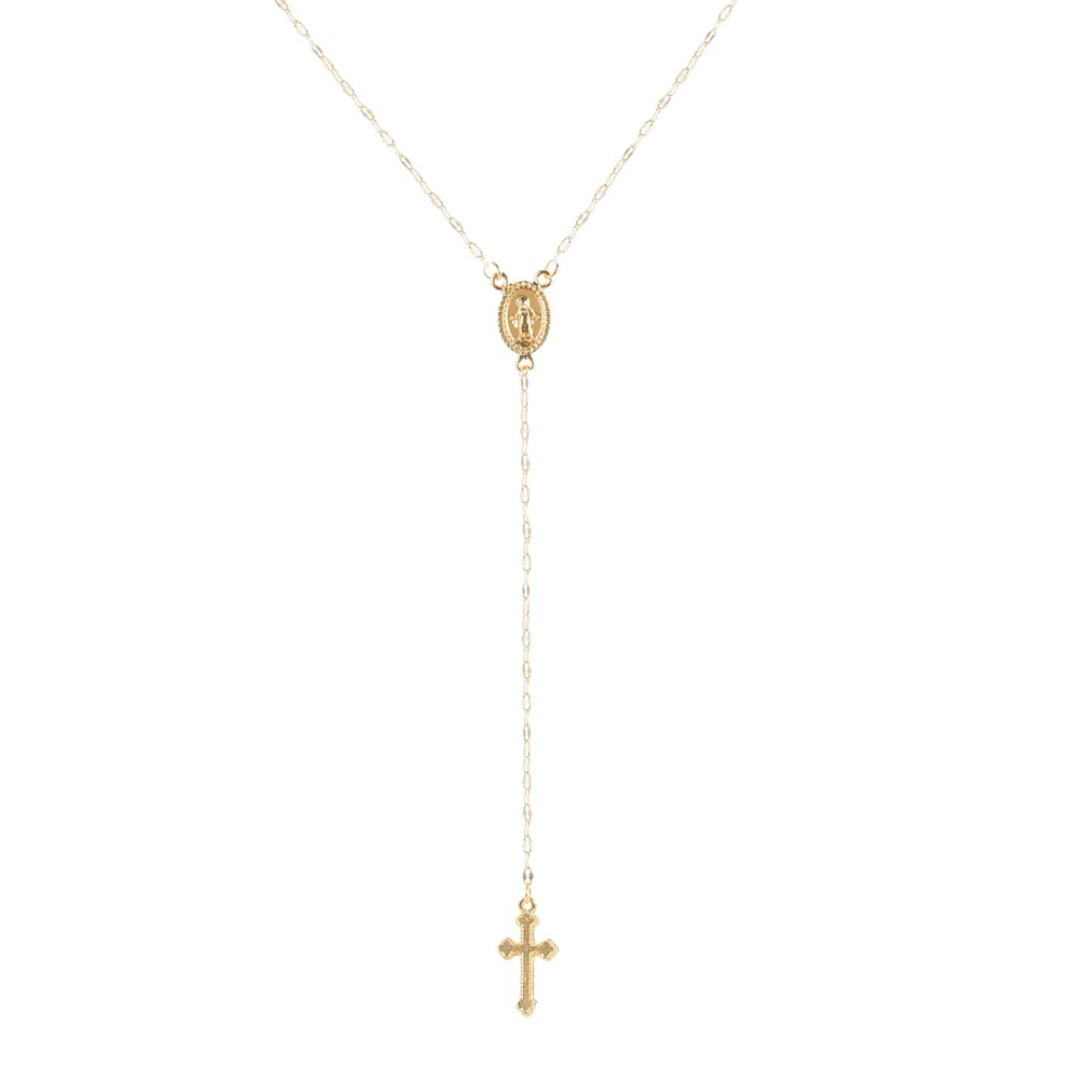 Divine Elegance Rosary Necklace - gold