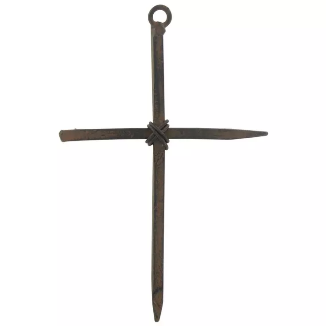 Rusty Coffin Nail Metal Wall Cross