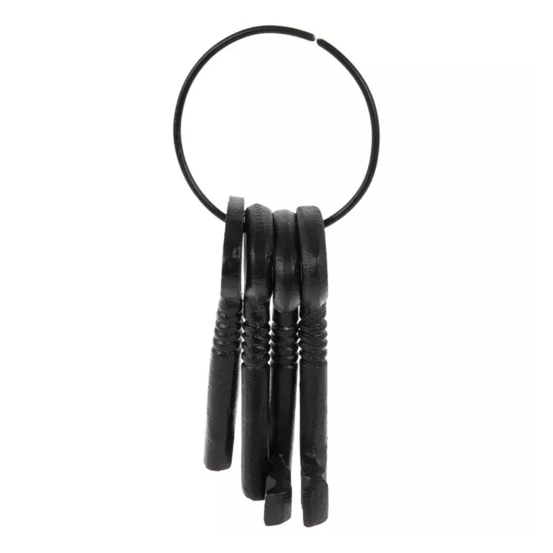 Black Metal Key Ring w/ Keys