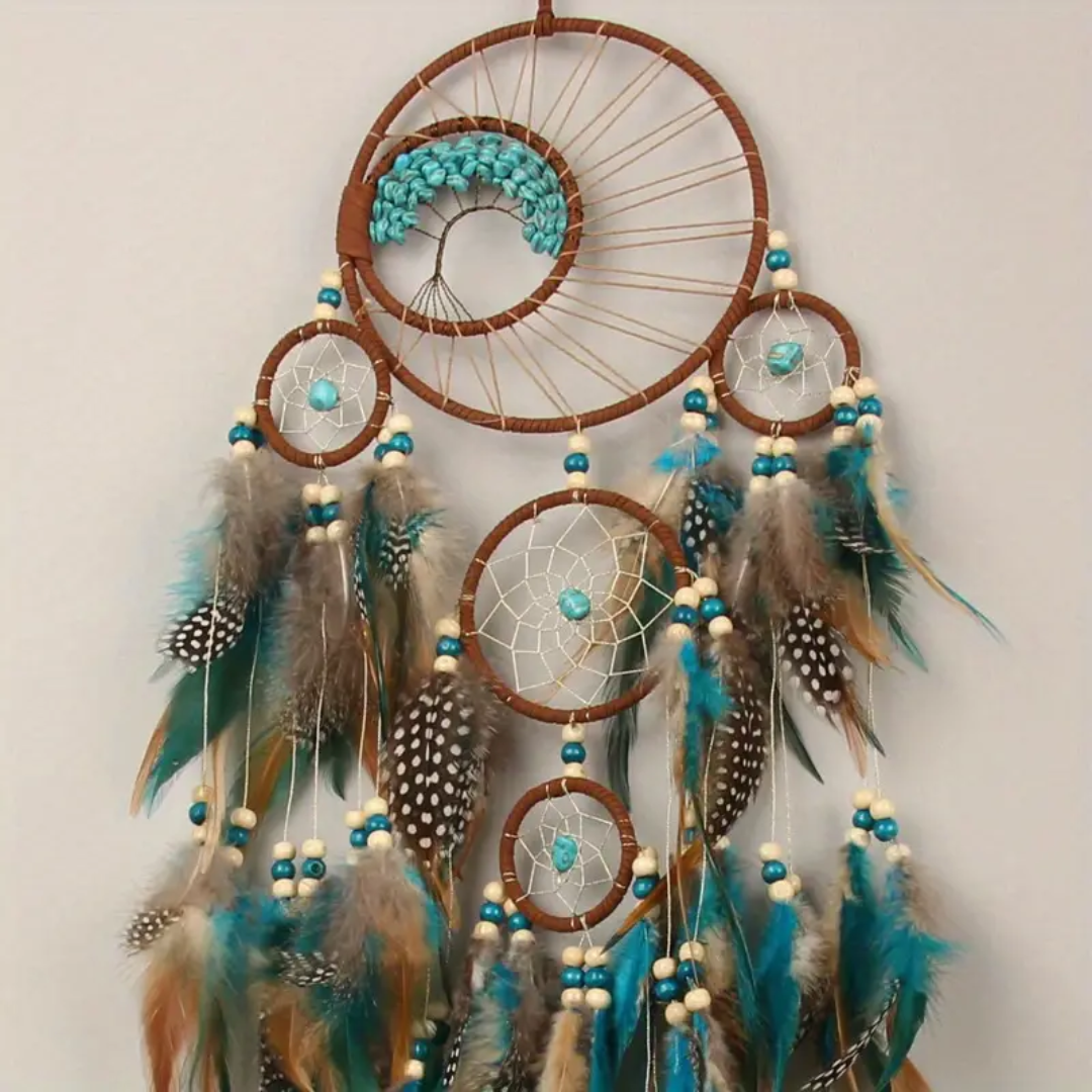 Handcrafted Mystic Turquoise Tree of Life Dreamcatcher