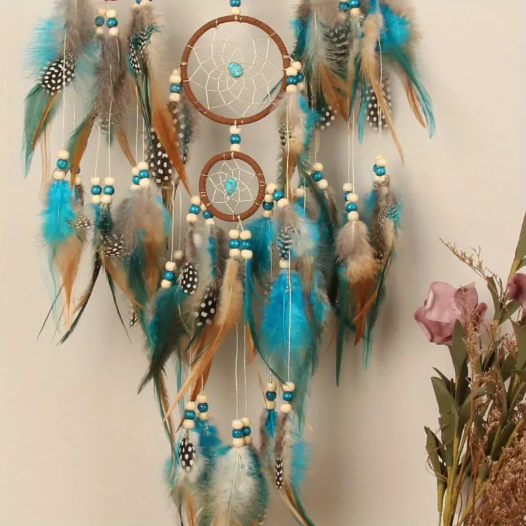 Handcrafted Mystic Turquoise Tree of Life Dreamcatcher