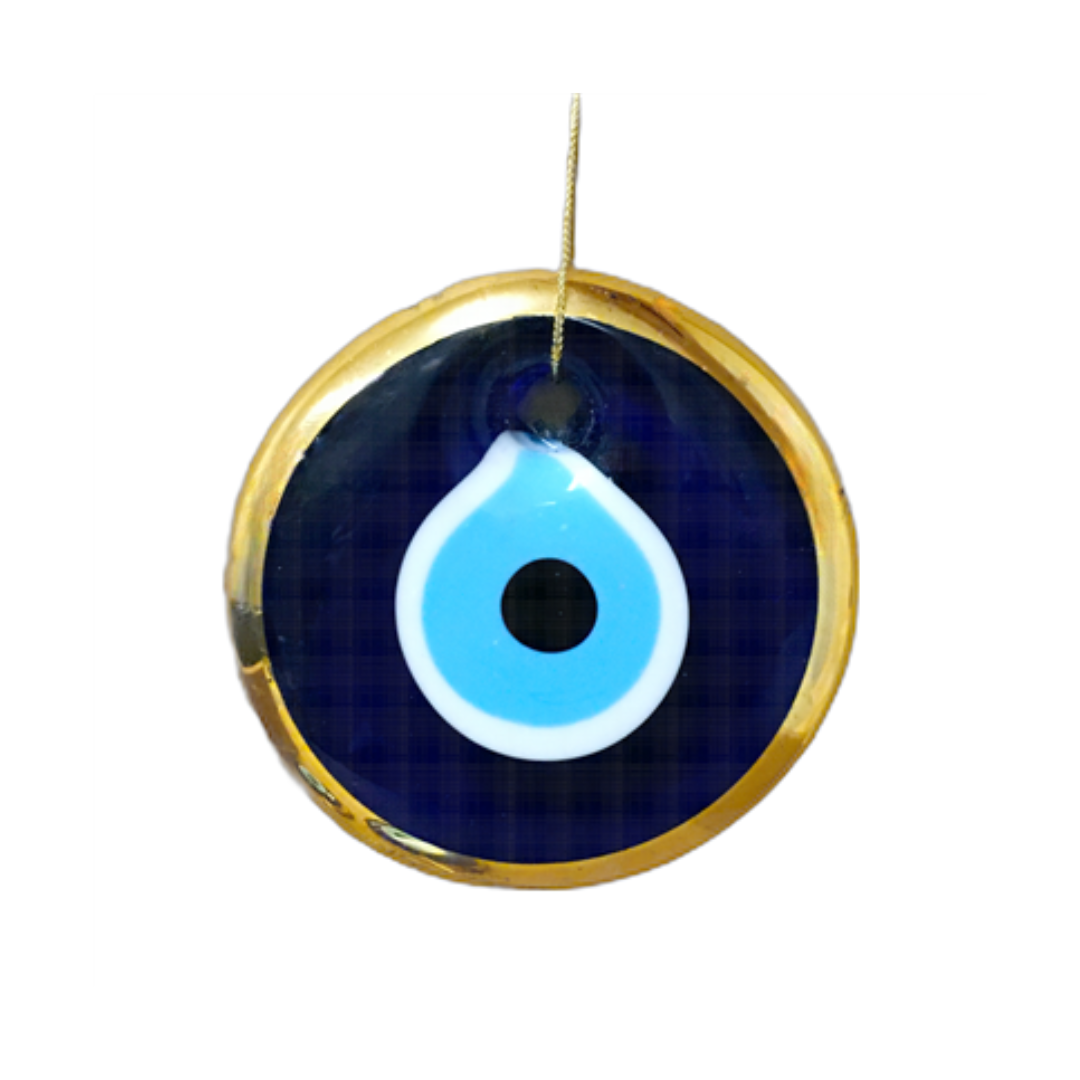 Evil Eye Gold Edge Nazar (Amulet) Ornament - 4 cm