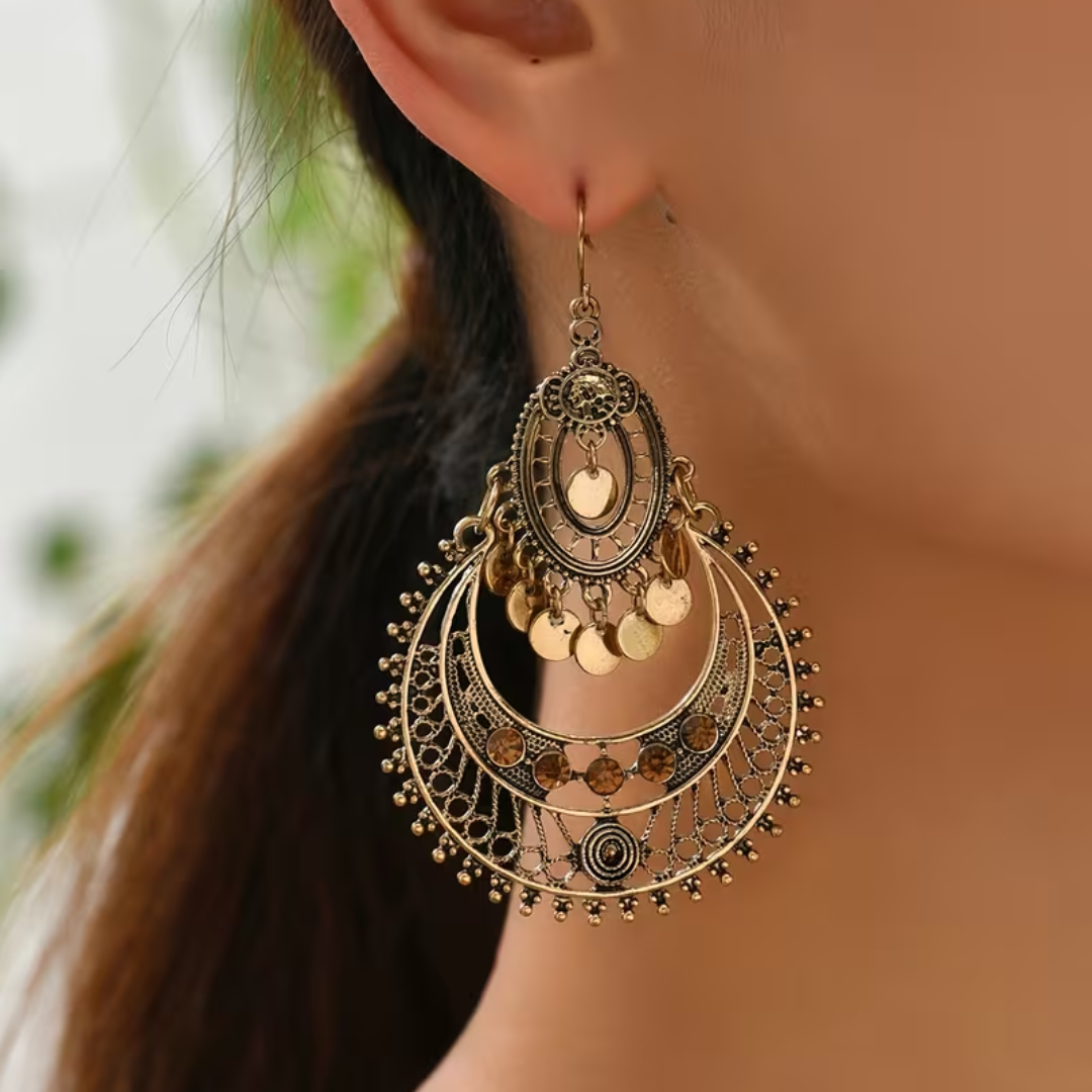 Bohemian Vintage Filigree Tassel Earrings