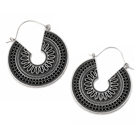 Bohemian Mandala Hoop Earrings