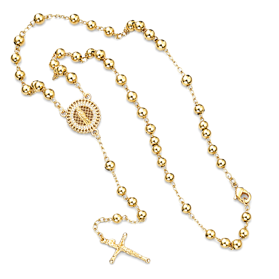 Our Lady of Guadalupe Gold-Tone Rosary Necklace