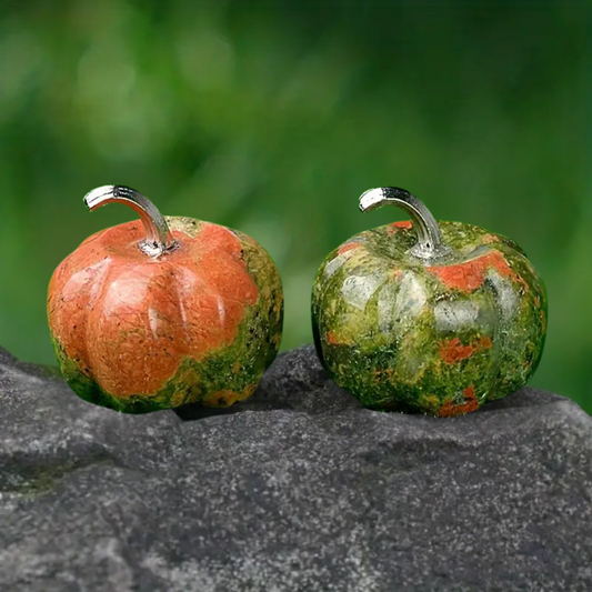 Unakite Pumpkin | Hand Carved Crystal Pumpkin