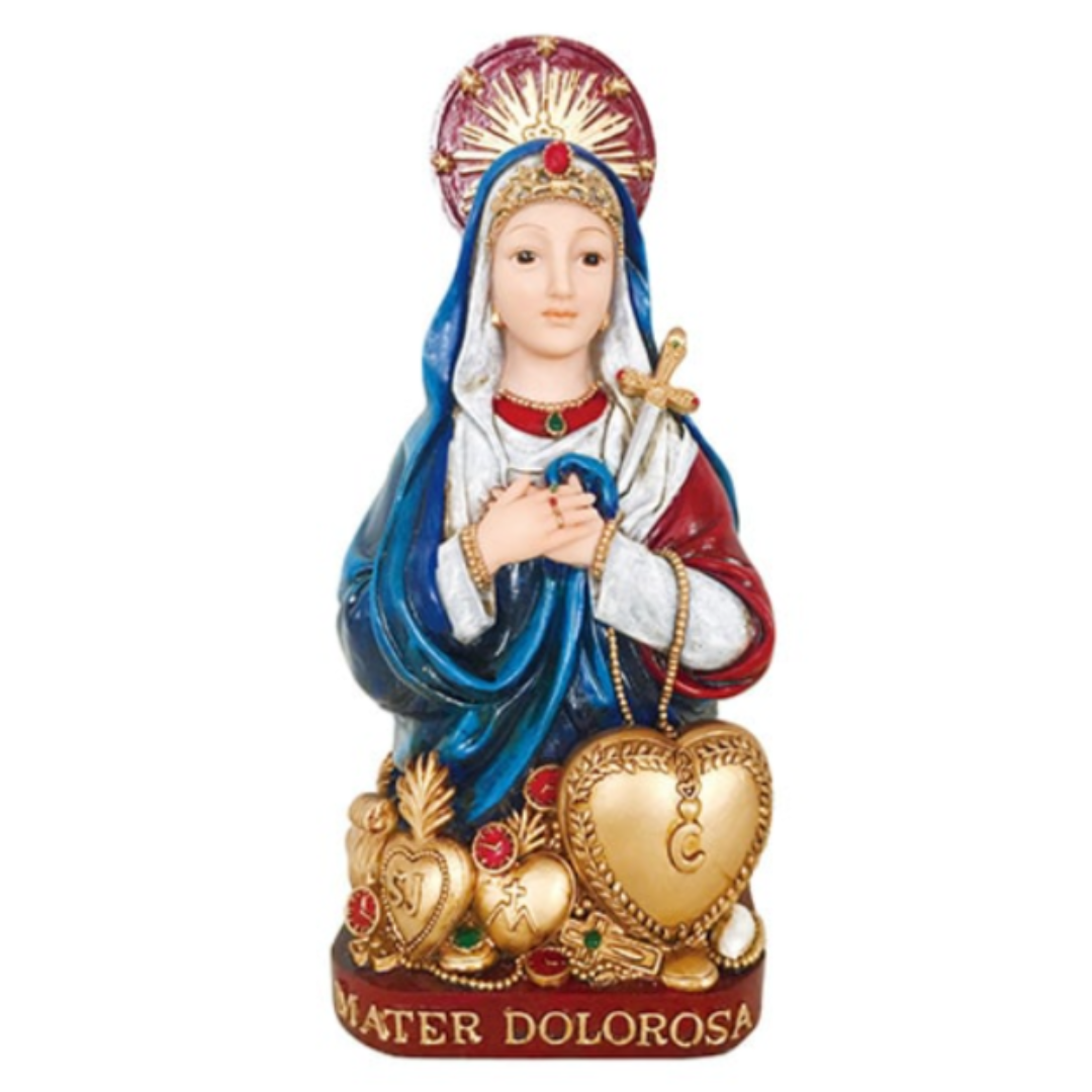 Mater Dolorosa Statue (6") Our Lady of Sorrows - Red