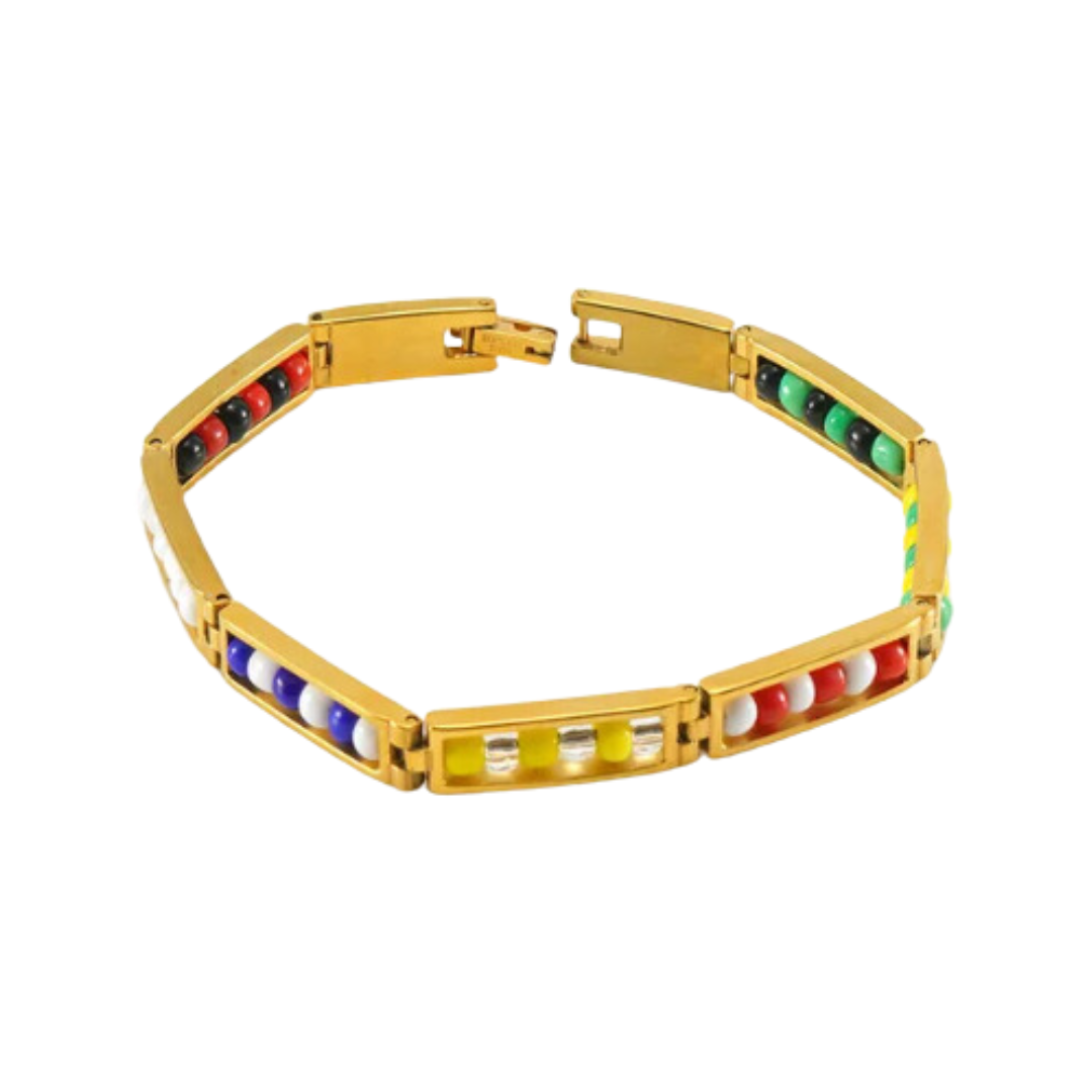 Siete Potencias Africanas | Seven African Powers Bangle Stainless Steel w/ 14k Gold Plating