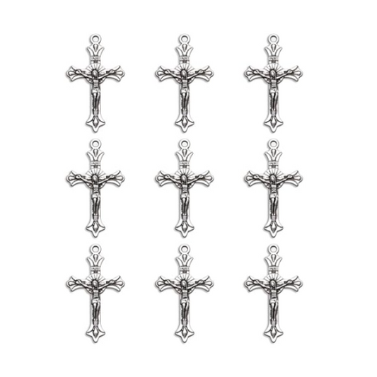 Antique Silver Plated Cross Charm