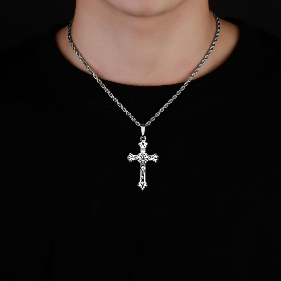 Antique Silver Plated Cross Charm