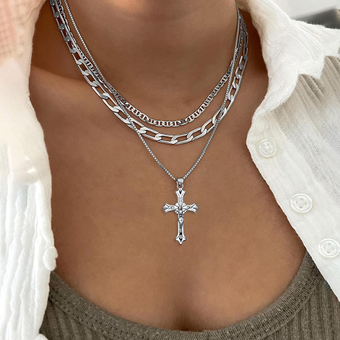 Antique Silver Plated Cross Charm