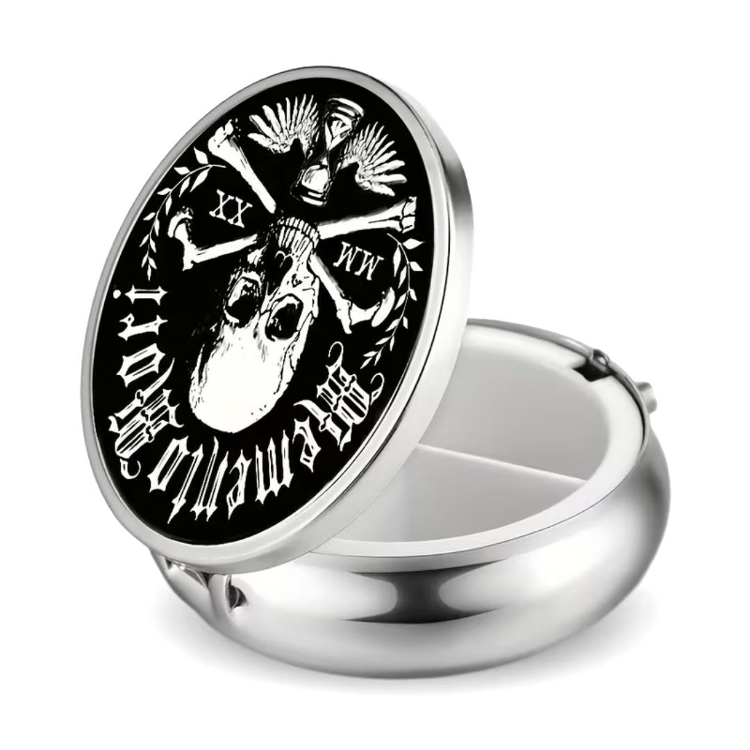 Memento Mori Pocket Pill Box