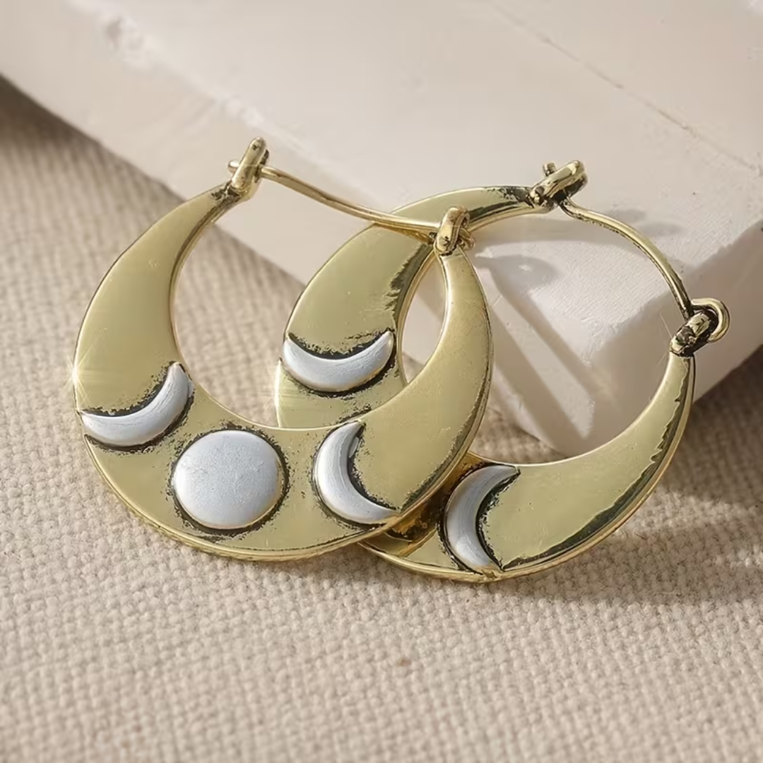 Triple Moon Goddess Earrings