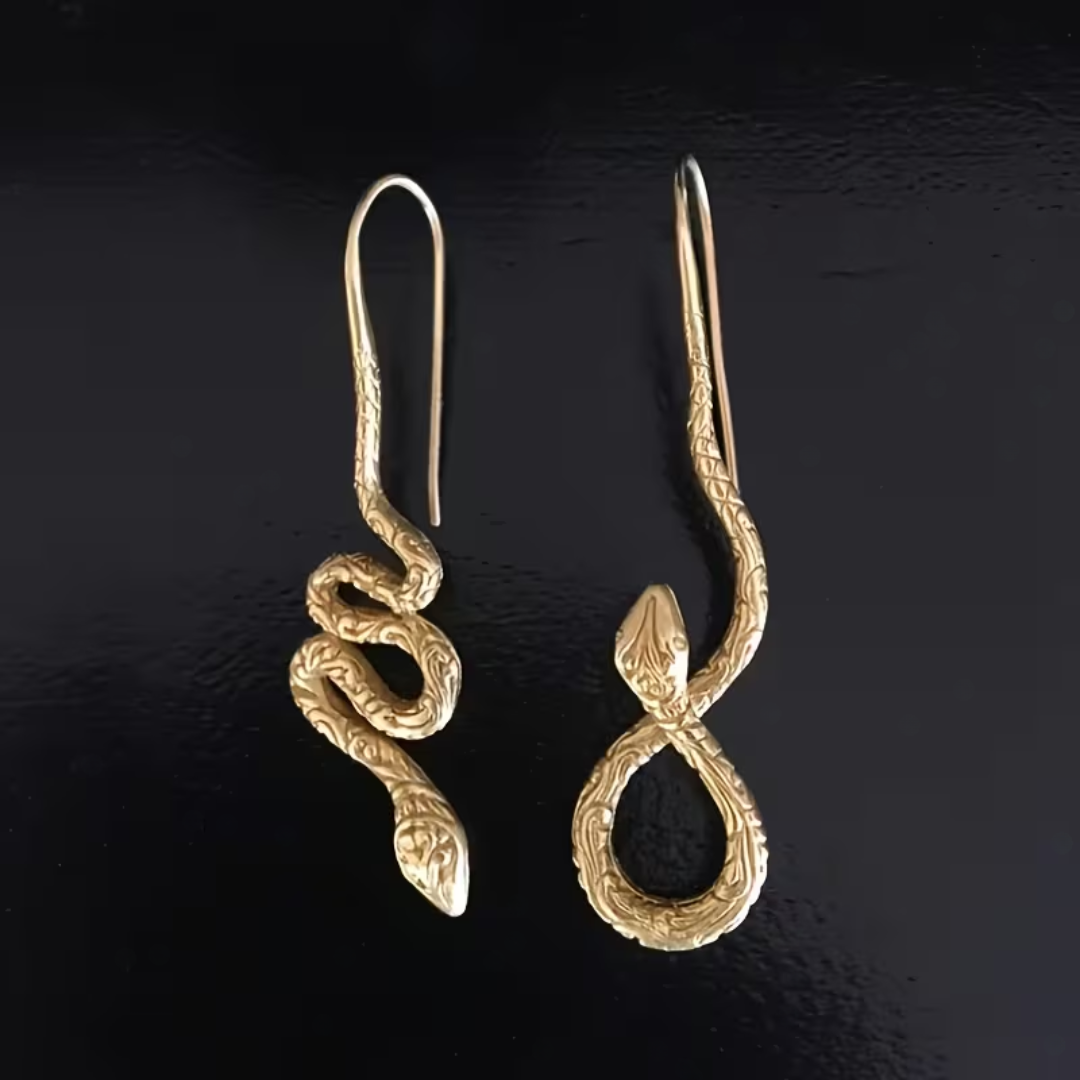 Golden Serpent Earrings