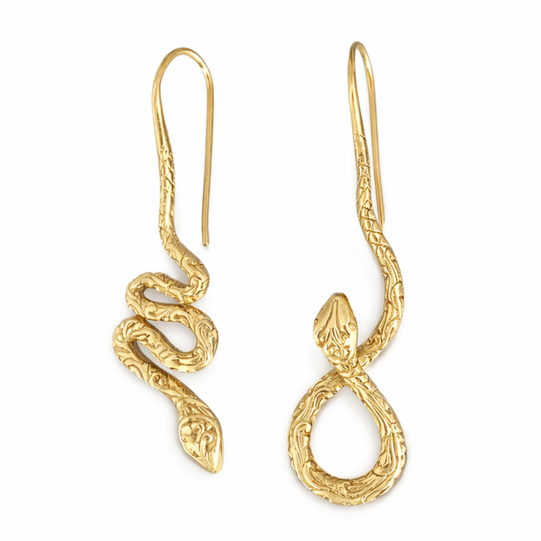 Golden Serpent Earrings