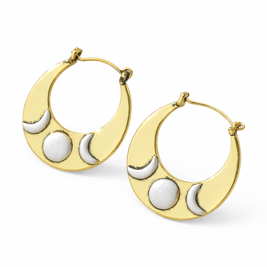Triple Moon Goddess Earrings
