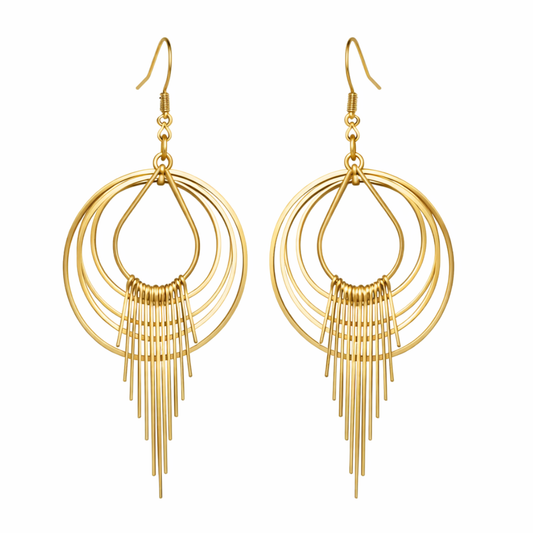 Solar Flare Gold Hoop Earrings