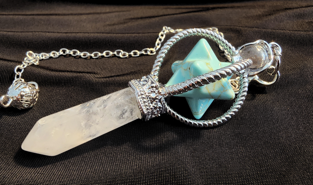 Turquoise with Clear Quartz Point Pendulum