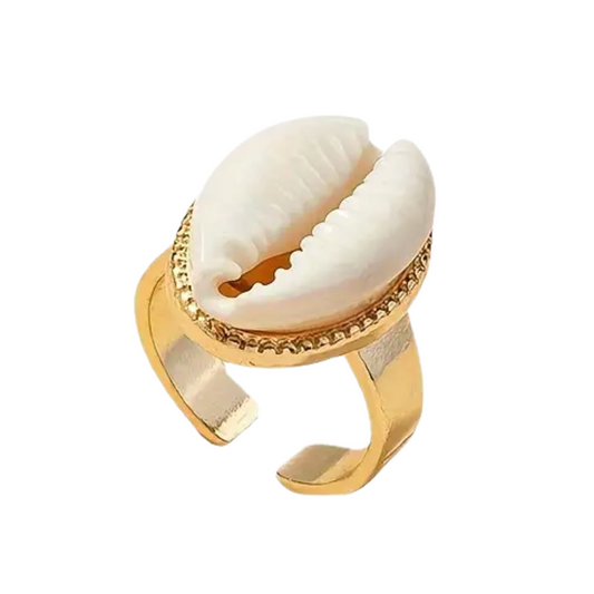 Cowrie Shell Adjustable Ring