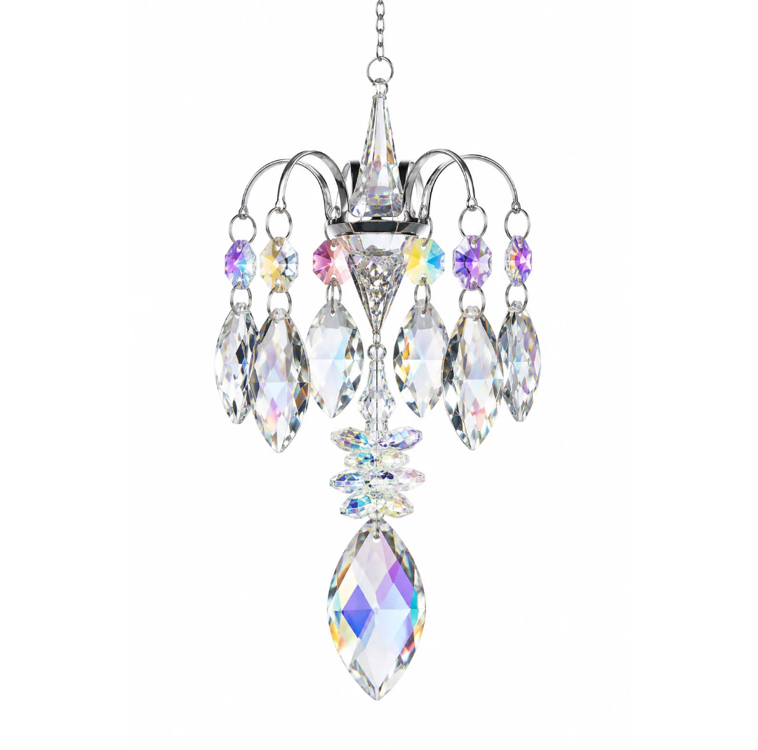 Crystal Chandelier Suncatcher | Rainbow Prism Hanging Décor