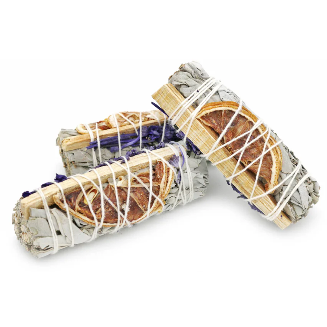 Florida Water Sage Smudge - White Sage with Lavender, Lemon, and Palo Santo 4"