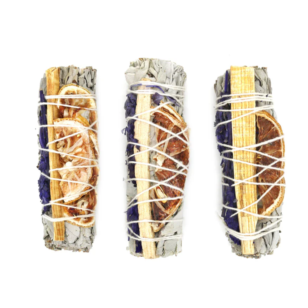 Florida Water Sage Smudge - White Sage with Lavender, Lemon, and Palo Santo 4"