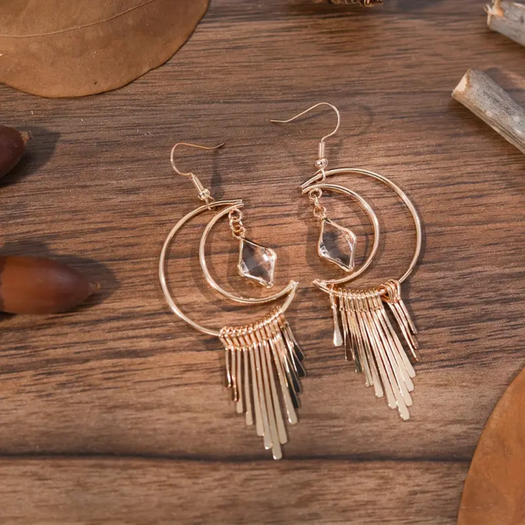 Bohemian Moon Drop Earrings