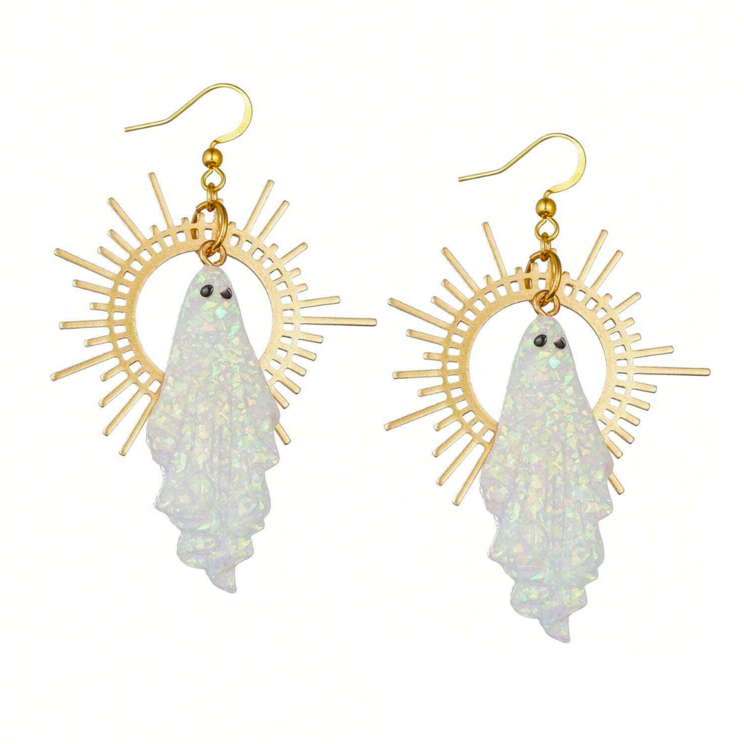 Golden Sun Ghost Earrings