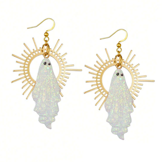 Golden Sun Ghost Earrings