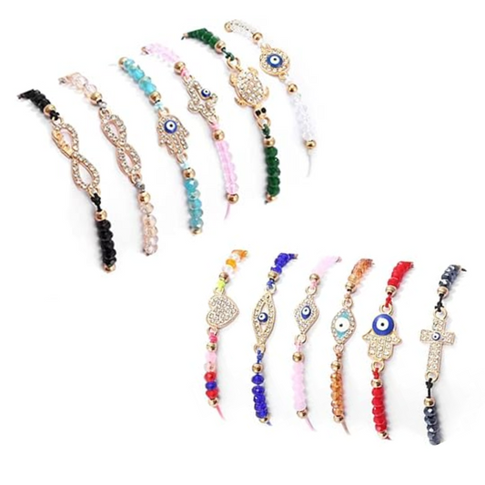 Adjustable Evil Eye Crystal Bracelet | Mal de Ojo Pulseras