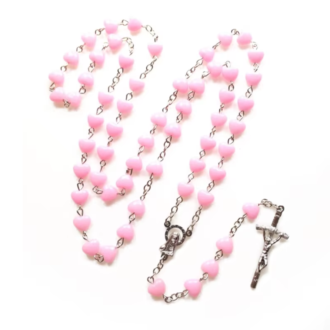 Pink Heart Rosary