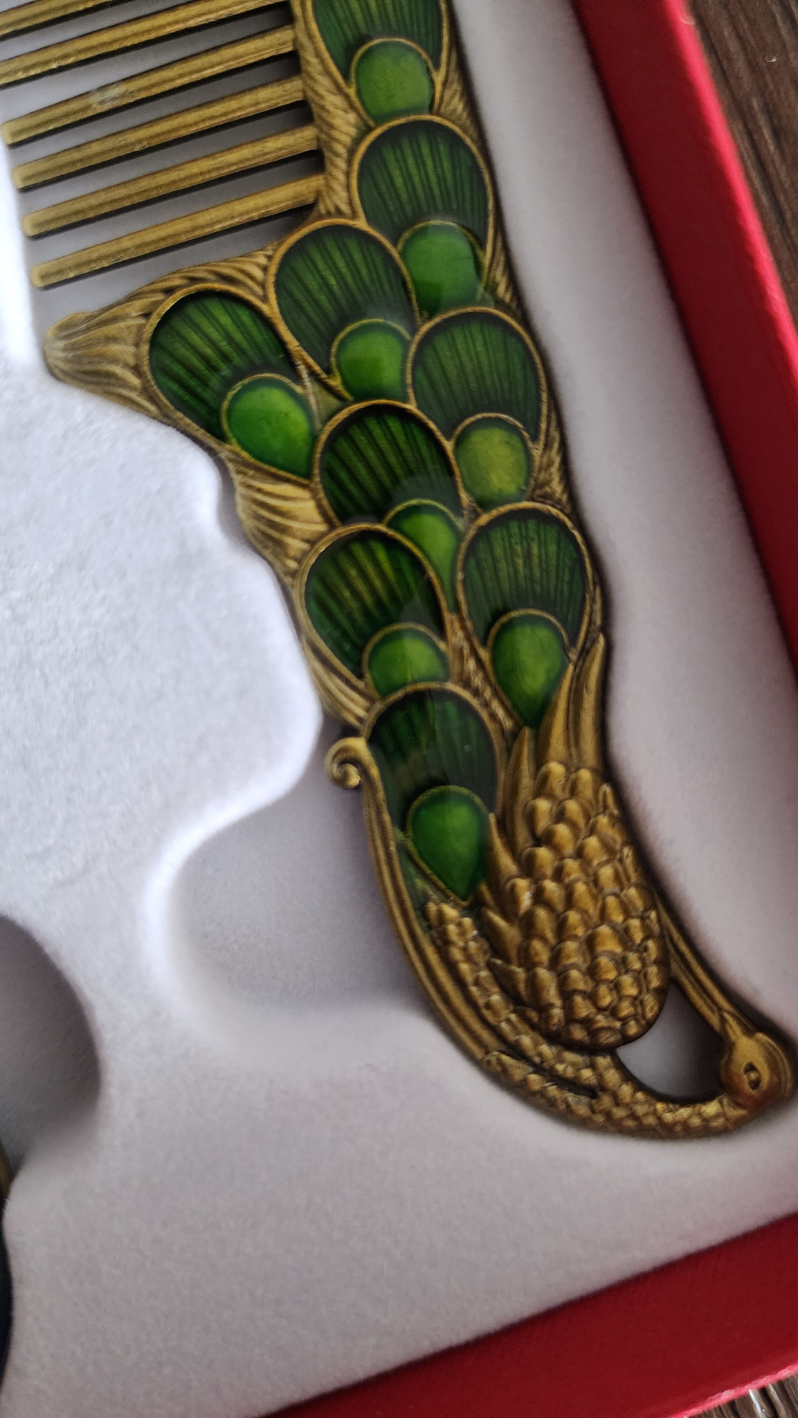 Peacock Mirror & Comb Set