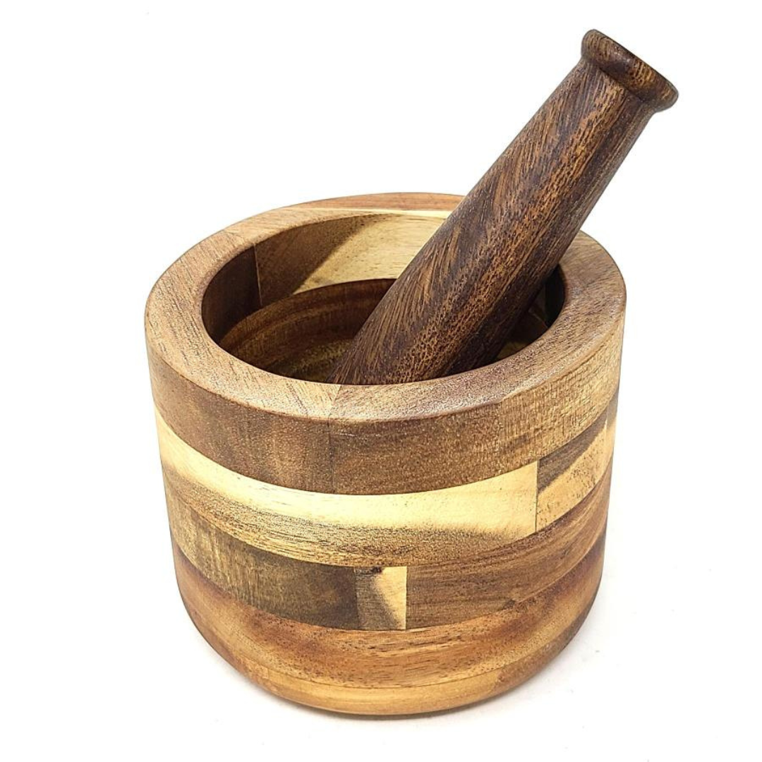 Acacia Wooden Mortar and Pestle