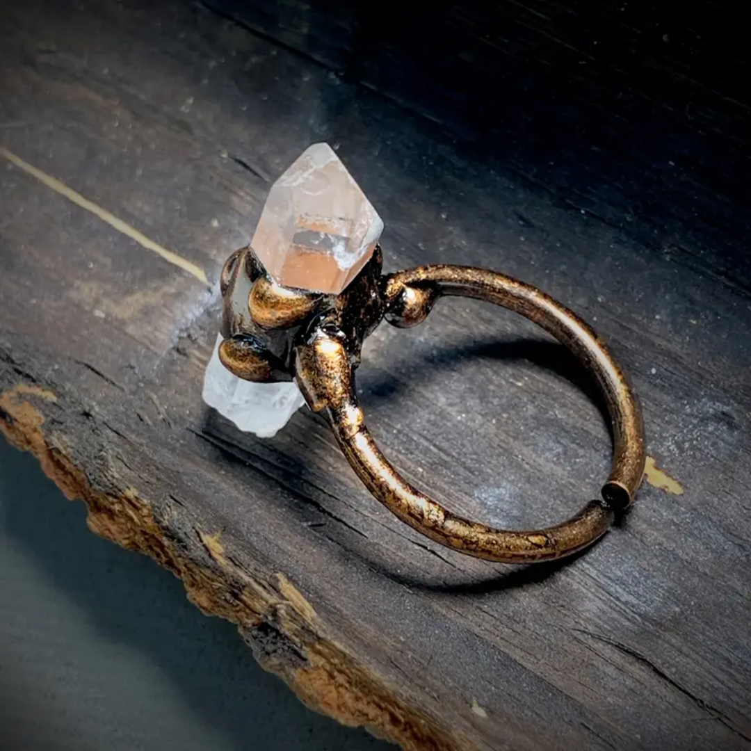 Celestial Quartz Column Ring