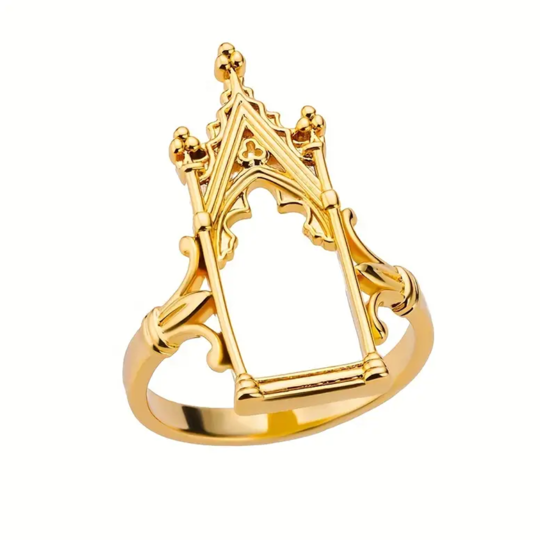 18k Gold Plated Cathedral Ring