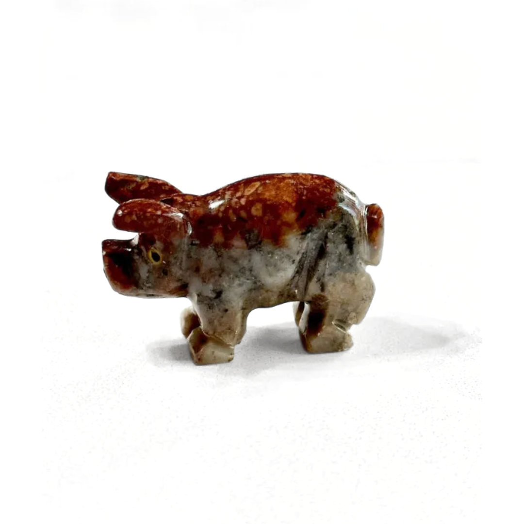 Hand Carved Soapstone Pig