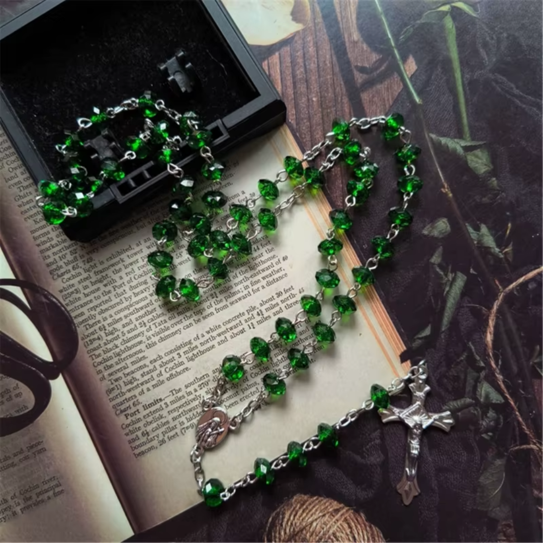 Green Crystal Rosary