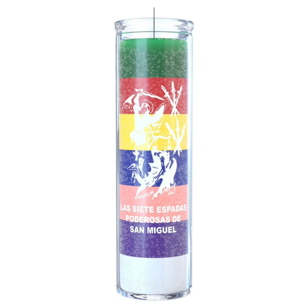 7 Powerful Swords of St. Michael 7 Day Candle, 7 Color