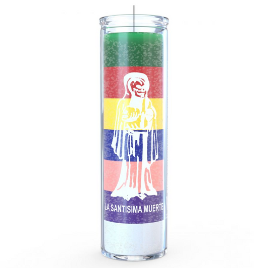 Santa Muerte (Holy Death) 7 Day Candle - 7 Color Rainbow