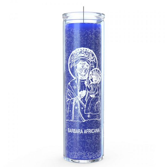 St. Barbara Africana (Erzulie Dantor) 7 Day Candle, Blue